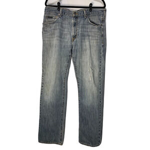 Calvin Klein Straight Cut Blue Jeans Mens Size 36x32 Light Wash Cotton Denim